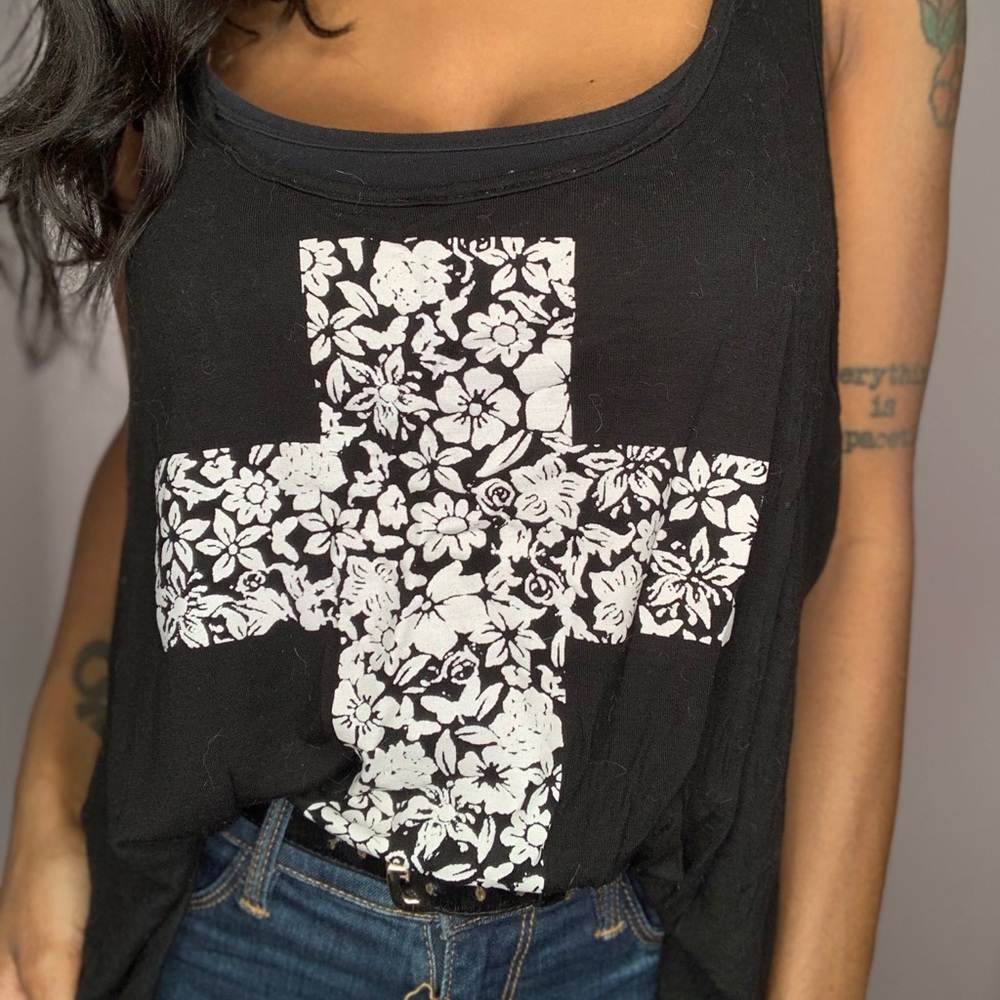 Black Cross High-Low Tank